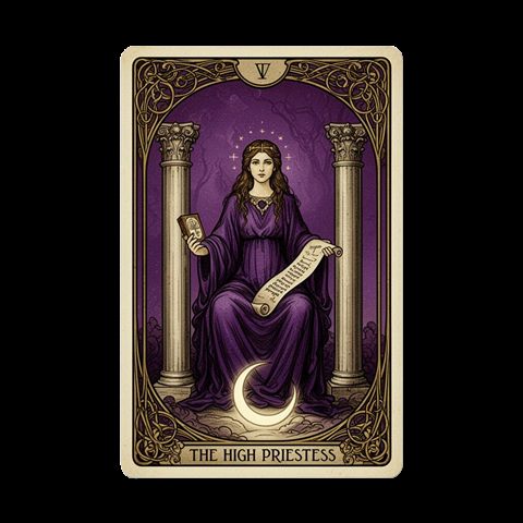 The High Priestess card from Amanda's tarot deck